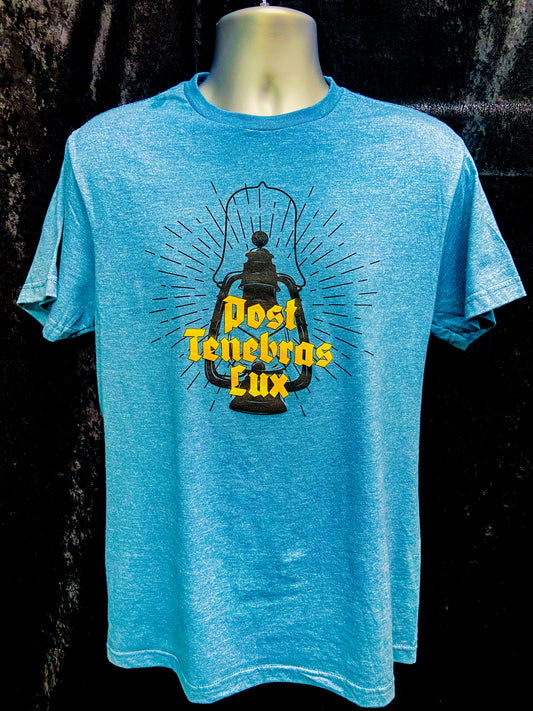 Post Tenebras Lux - Short Sleeve Shirt (Steel Blue)